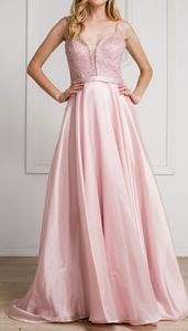 SWEETHEART NECKLINE EMBELLISHED BODICE OPEN BACK PINK Prom DRESS